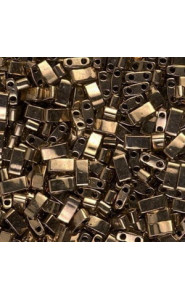 Miyuki half tila 5x2.4mm beads - Metallic dark bronze HTL-457